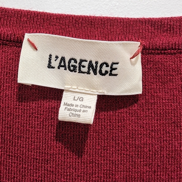 L'agence Hannah Ribbed Knit Dress - Red - Picture 2 of 3